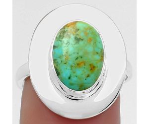 Natural Rare Turquoise Nevada Aztec Mt Ring size-8 SDR160155 R-1082, 8x12 mm
