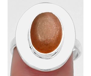 Natural Sunstone - Namibia Ring size-7.5 SDR160188 R-1082, 8x12 mm