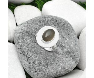Natural Gray Moonstone Ring size-7.5 SDR160210 R-1082, 8x12 mm
