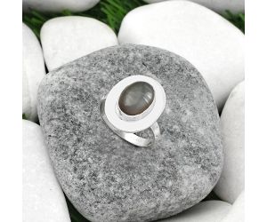 Natural Gray Moonstone Ring size-7.5 SDR160211 R-1082, 8x12 mm