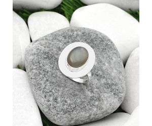 Natural Gray Moonstone Ring size-8 SDR160217 R-1082, 9x13 mm