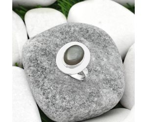 Natural Gray Moonstone Ring size-7.5 SDR160219 R-1082, 9x12 mm