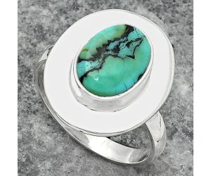 Lucky Charm Tibetan Turquoise Ring size-7.5 SDR160250 R-1082, 8x11 mm