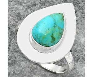 Natural Rare Turquoise Nevada Aztec Mt Ring size-8 SDR160257 R-1082, 8x12 mm