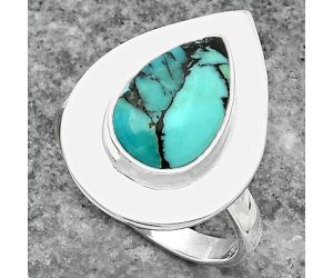 Natural Lucky Charm Tibetan Turquoise Ring size-8 SDR160258 R-1082, 9x13 mm