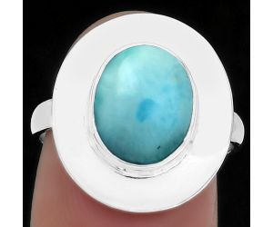 Natural Larimar (Dominican Republic) Ring size-7.5 SDR160263 R-1082, 9x11 mm