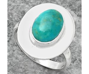 Natural Turquoise Nevada Aztec Mt Ring size-7.5 SDR160271 R-1082, 8x11 mm