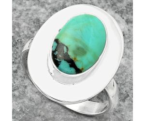 Lucky Charm Tibetan Turquoise Ring size-7.5 SDR160277 R-1082, 8x13 mm