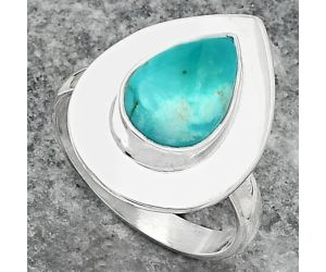 Natural Turquoise Nevada Aztec Mt Ring size-7.5 SDR160279 R-1082, 8x12 mm