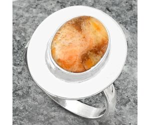 Natural Coral Jasper Ring size-8 SDR160281 R-1082, 9x12 mm