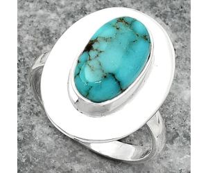Lucky Charm Tibetan Turquoise Ring size-7.5 SDR160324 R-1082, 8x13 mm
