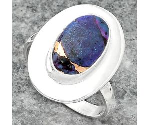 Copper Purple Turquoise - Arizona Ring size-7.5 SDR160332 R-1082, 8x13 mm