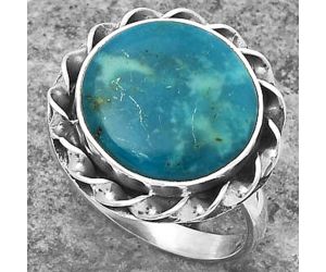 Natural Azurite Chrysocolla Ring size-8.5 SDR160380 R-1083, 14x14 mm