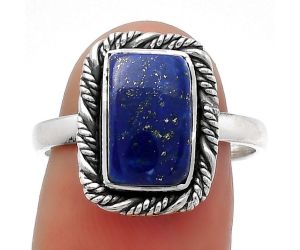 Natural Lapis - Afghanistan Ring size-8.5 SDR160561 R-1013, 7x11 mm