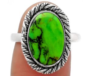 Natural Green Matrix Turquoise Ring size-8.5 SDR160582 R-1013, 10x15 mm