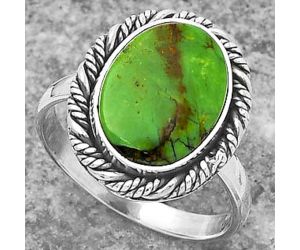 Natural Green Matrix Turquoise Ring size-8.5 SDR160597 R-1013, 10x14 mm