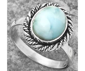 Natural Larimar (Dominican Republic) Ring size-8.5 SDR160621 R-1013, 9x11 mm