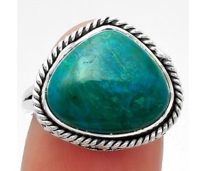 Natural Azurite Chrysocolla Ring size-7.5 SDR160633 R-1010, 13x15 mm