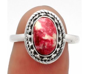 Natural Pink Thulite - Norway Ring size-8 SDR160735 R-1262, 6x10 mm