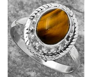 Natural Tiger Eye - Africa Ring size-7.5 SDR160752 R-1262, 7x9 mm