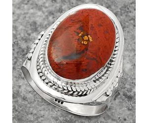 Natural Red Moss Agate Ring size-7 SDR160880 R-1278, 11x16 mm