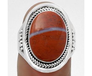 Natural Red Moss Agate Ring size-7.5 SDR160908 R-1278, 11x16 mm