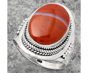 Natural Red Moss Agate Ring size-7.5 SDR160908 R-1278, 11x16 mm