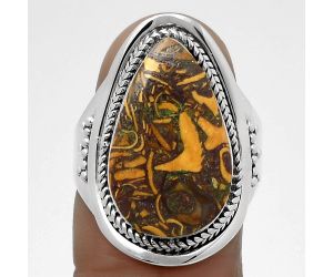 Natural Coquina Fossil Jasper - India Ring size-8 SDR160922 R-1278, 12x19 mm