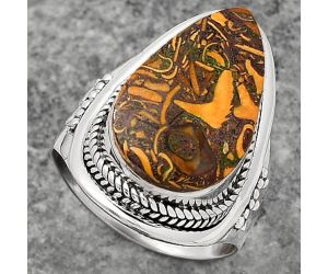 Natural Coquina Fossil Jasper - India Ring size-8 SDR160922 R-1278, 12x19 mm