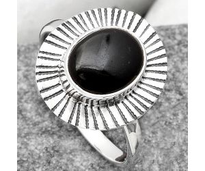 Natural Black Onyx - Brazil Ring size-7 SDR160943 R-1086, 8x10 mm