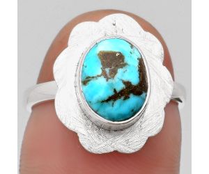 Natural Natural Turquoise Morenci Mine Ring size-7 SDR160975 R-1087, 8x10 mm