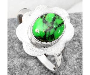 Natural Green Matrix Turquoise Ring size-8.5 SDR160993 R-1087, 8x10 mm