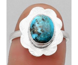 Natural Turquoise Morenci Mine Ring size-8.5 SDR161001 R-1087, 8x10 mm