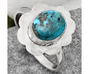 Natural Turquoise Morenci Mine Ring size-8.5 SDR161001 R-1087, 8x10 mm