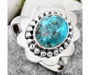 Natural Natural Turquoise Morenci Mine Ring size-7 SDR161021 R-1088, 8x10 mm