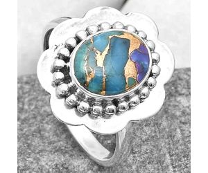 Multi Copper Turquoise - Arizona Ring size-7.5 SDR161033 R-1088, 8x10 mm