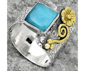 Two Tone - Natural Smithsonite Ring size-7 SDR161350 R-1681, 9x9 mm