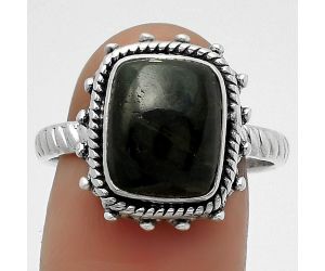 Natural Nuummite Ring size-9 SDR161429 R-1332, 9x11 mm