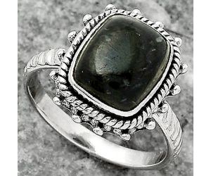 Natural Nuummite Ring size-8.5 SDR161443 R-1332, 9x11 mm