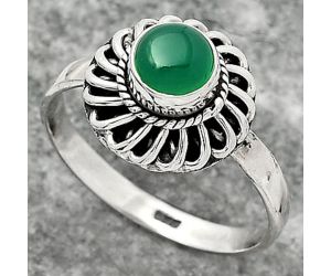 Natural Green Onyx Ring size-9 SDR161598 R-1596, 6x6 mm