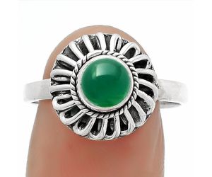 Natural Green Onyx Ring size-9 SDR161602 R-1596, 6x6 mm