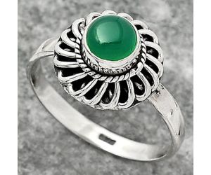 Natural Green Onyx Ring size-9 SDR161602 R-1596, 6x6 mm