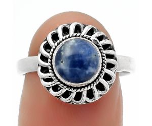 Natural Sodalite Ring size-7.5 SDR161606 R-1596, 7x7 mm