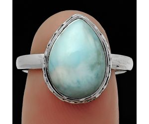 Natural Larimar (Dominican Republic) Ring size-8.5 SDR161876 R-1191, 10x14 mm
