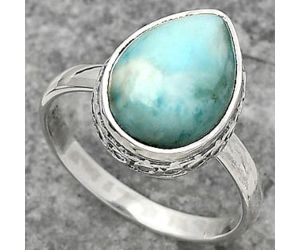 Natural Larimar (Dominican Republic) Ring size-8.5 SDR161876 R-1191, 10x14 mm