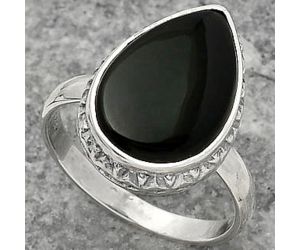 Natural Black Onyx - Brazil Ring size-8.5 SDR161894 R-1191, 12x17 mm