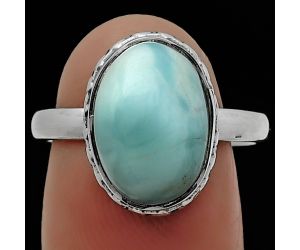 Natural Larimar (Dominican Republic) Ring size-8 SDR161927 R-1191, 10x14 mm