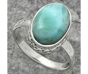 Natural Larimar (Dominican Republic) Ring size-8 SDR161927 R-1191, 10x14 mm