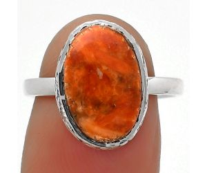 Natural Red Sponge Coral Ring size-8 SDR161934 R-1191, 9x14 mm