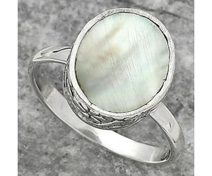 Natural Mother Of Pearl Ring size-7.5 SDR161964 R-1191, 10x12 mm
